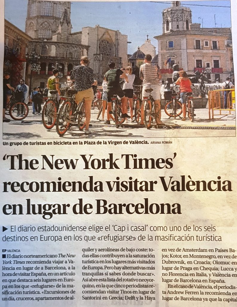New York Times recomandă Valencia în locul Barcelonei