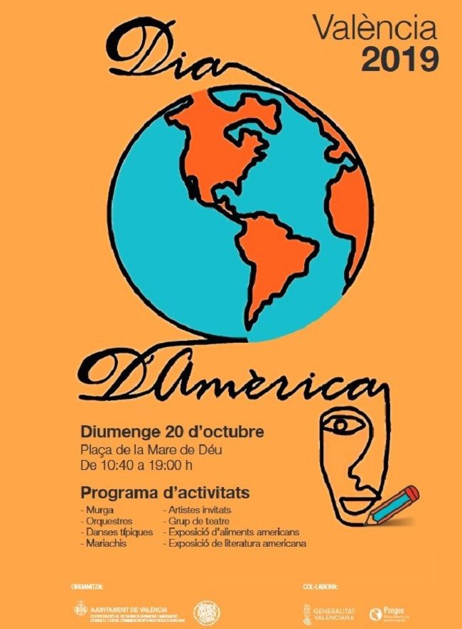 Duminică 20 octombrie, Ziua Americii în Plaza de la Virgen, Valencia