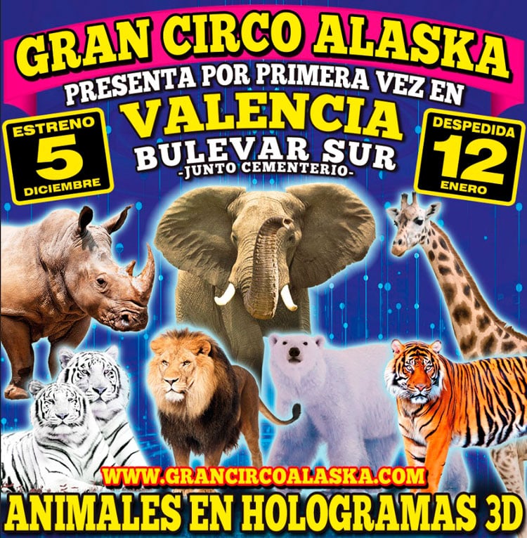 Gran Circo Alaska, circul cu animale în holograme sosește în Valencia!